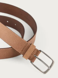 Cinturones<Alvaro Moreno CINTURON LOGO PIEL Camel