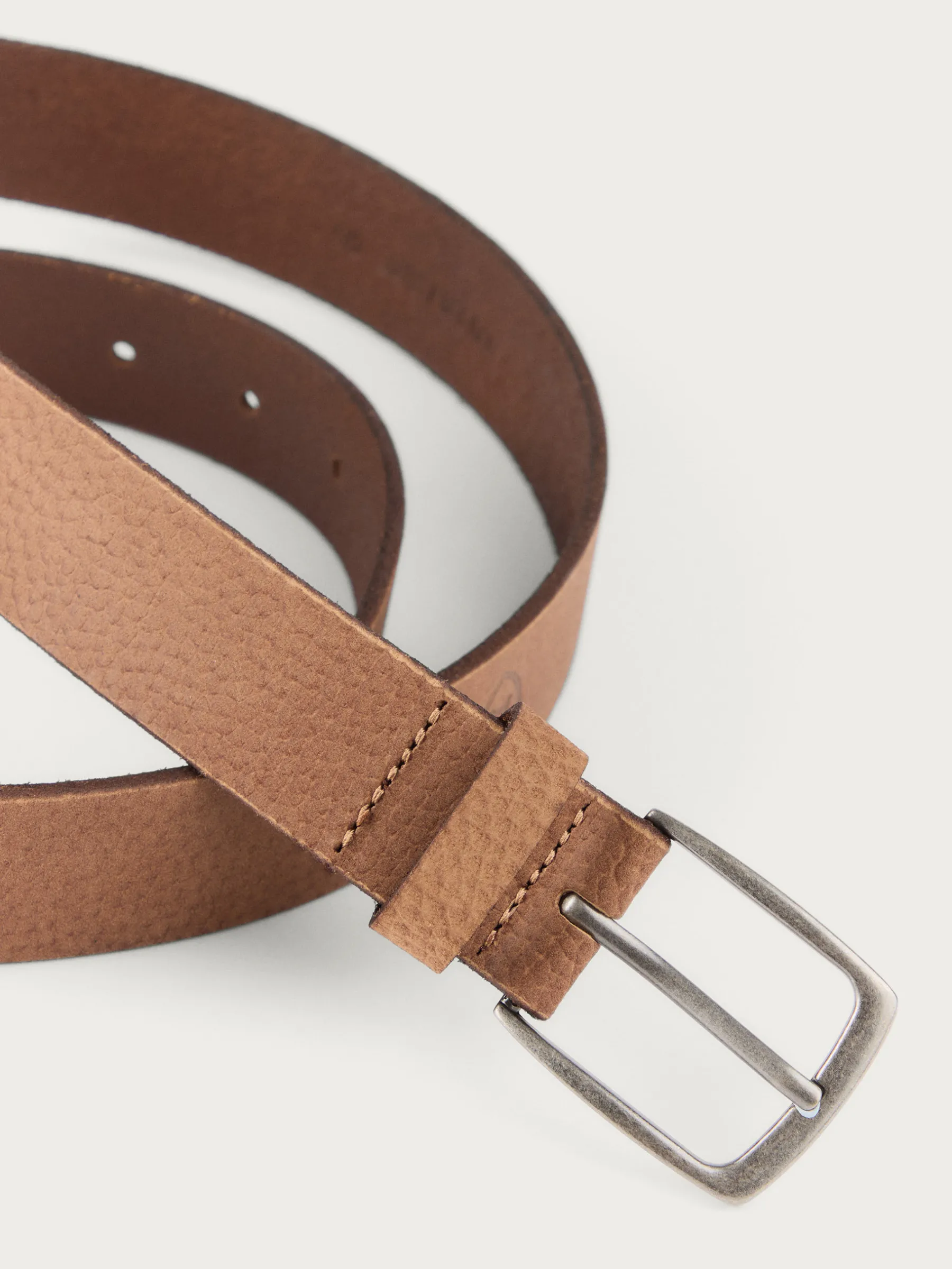 Cinturones<Alvaro Moreno CINTURON LOGO PIEL Camel