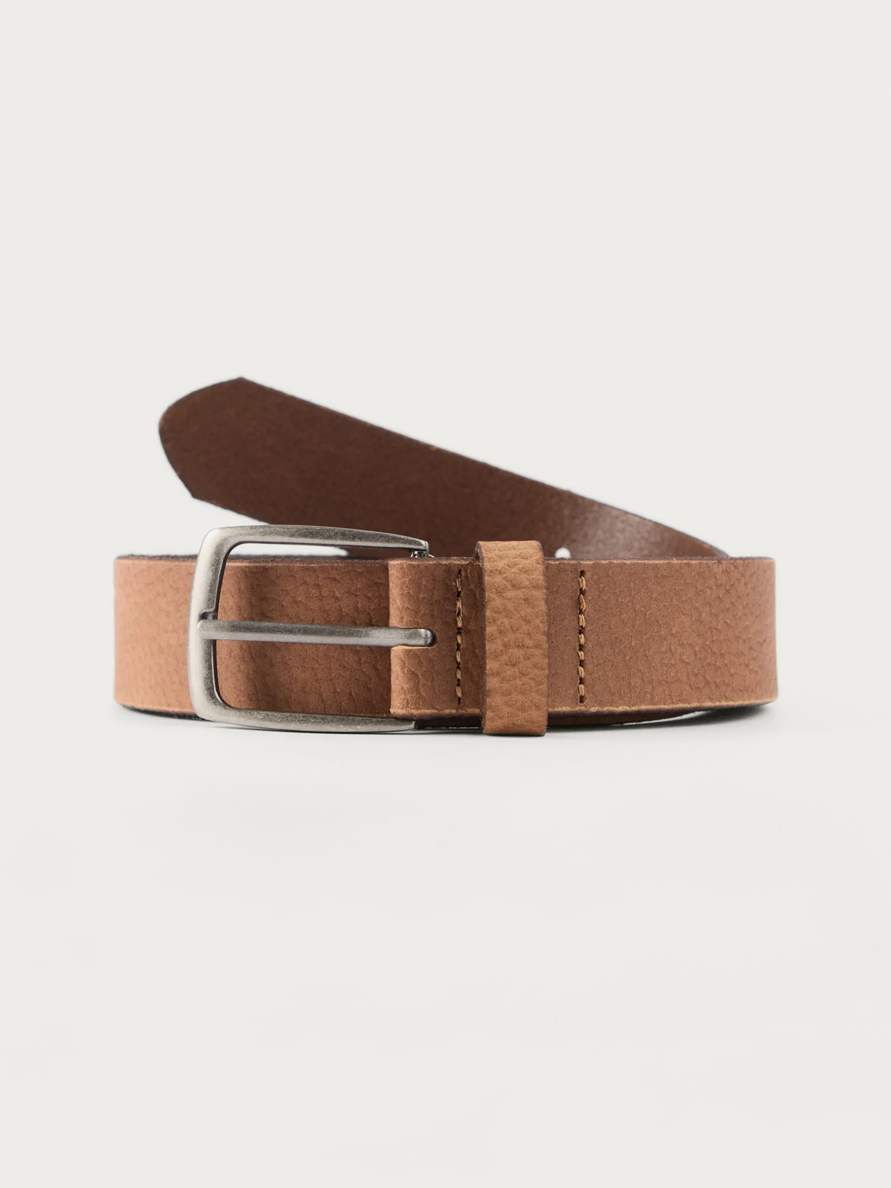 Cinturones<Alvaro Moreno CINTURON LOGO PIEL Camel