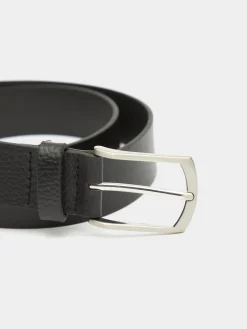 Cinturones<Alvaro Moreno CINTURON PIEL ROUGH Negro