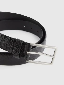 Cinturones<Alvaro Moreno CINTURON VESTIR LEATHER Negro