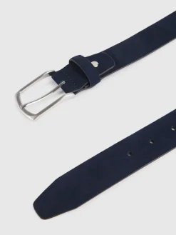 Cinturones<Alvaro Moreno CINTURON VESTIR SERRAJE Azul Marino