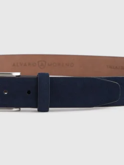 Cinturones<Alvaro Moreno CINTURON VESTIR SERRAJE Azul Marino