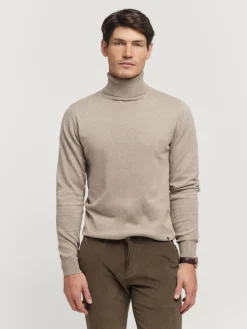 Jerséis<Alvaro Moreno JERSEY ROLL COLLAR Beige