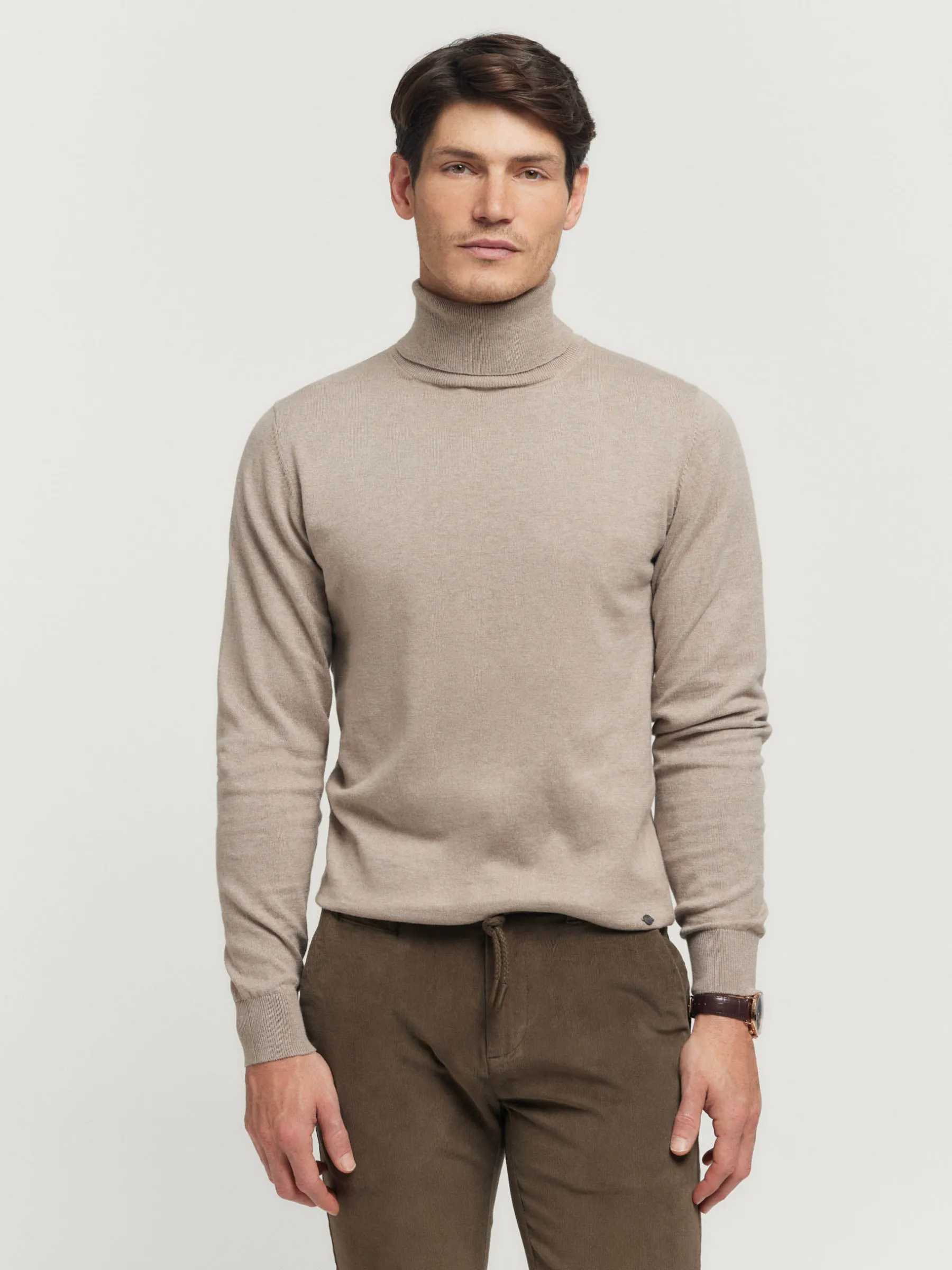 Jerséis<Alvaro Moreno JERSEY ROLL COLLAR Beige