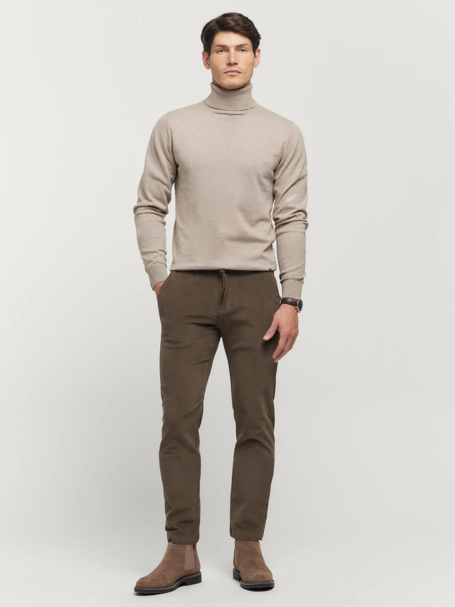 Jerséis<Alvaro Moreno JERSEY ROLL COLLAR Beige