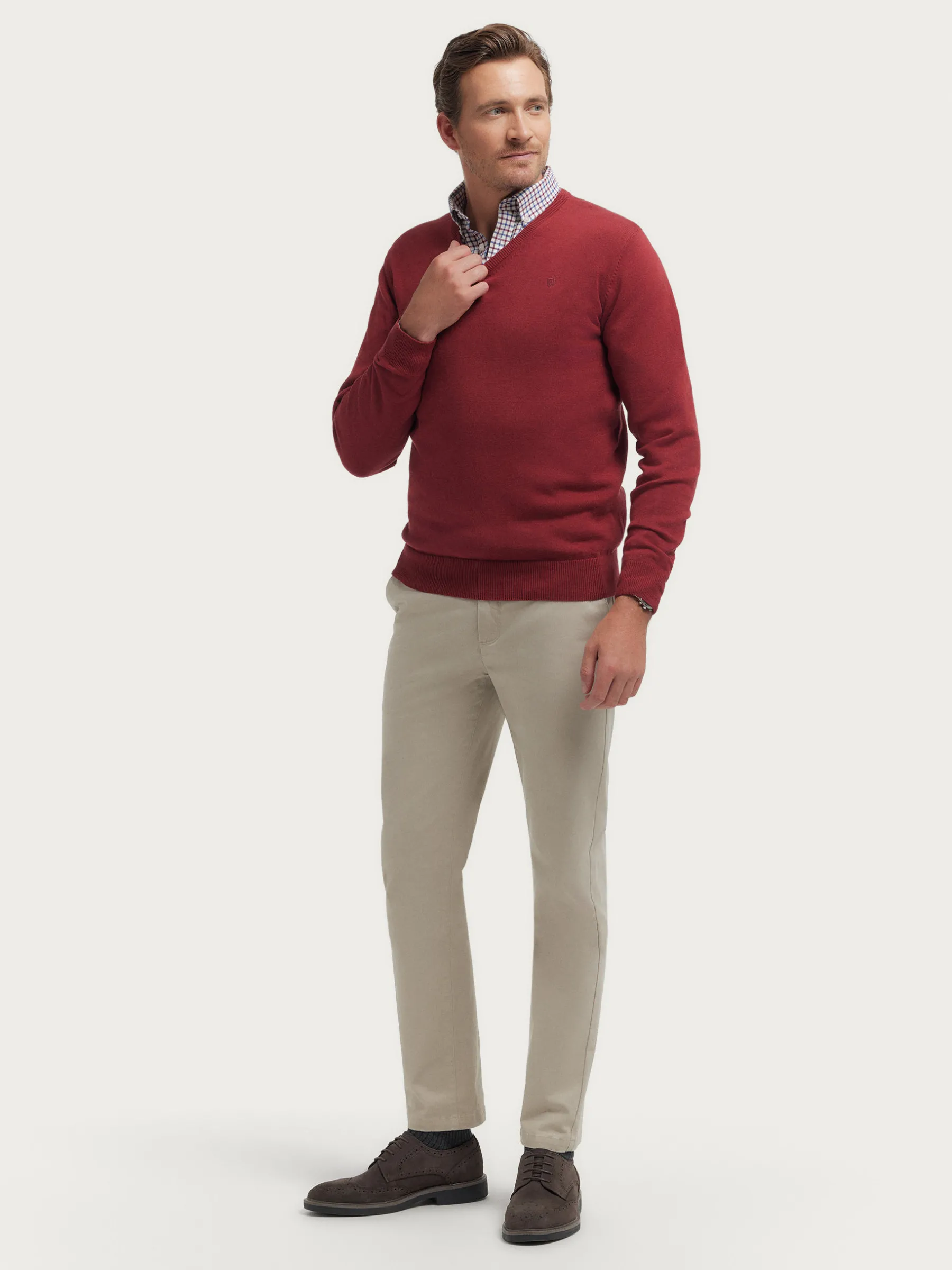 Jerséis<Alvaro Moreno JERSEY V-NECK TRENDY Burdeos