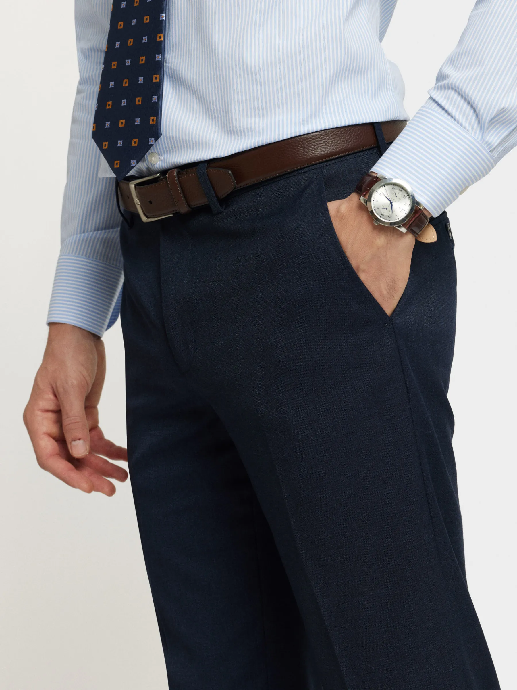 Trajes|Trajes<Alvaro Moreno PANTALON FIL A FIL Azul Marino