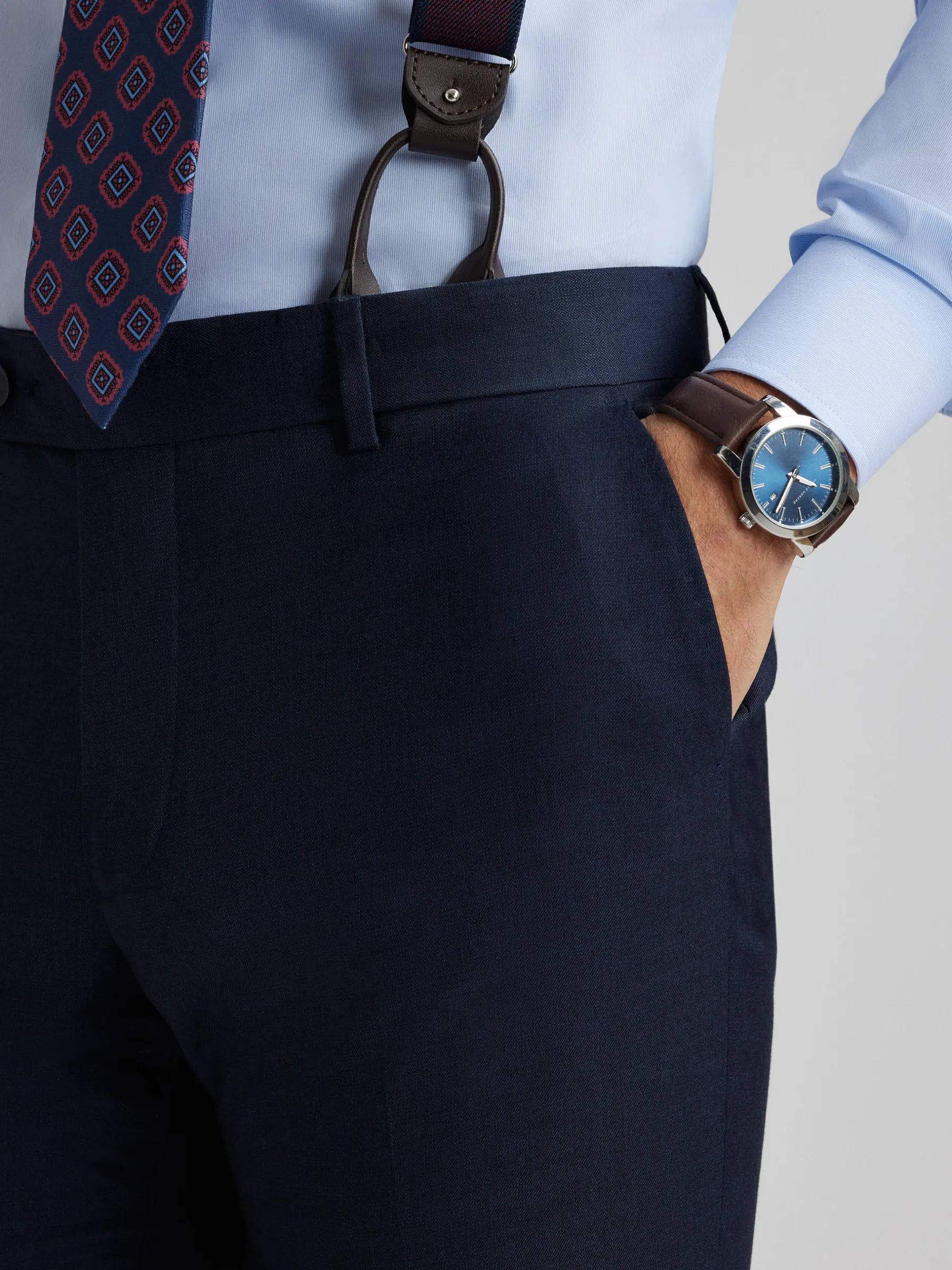 Trajes|Trajes<Alvaro Moreno PANTALON FIL A FIL Azul Marino