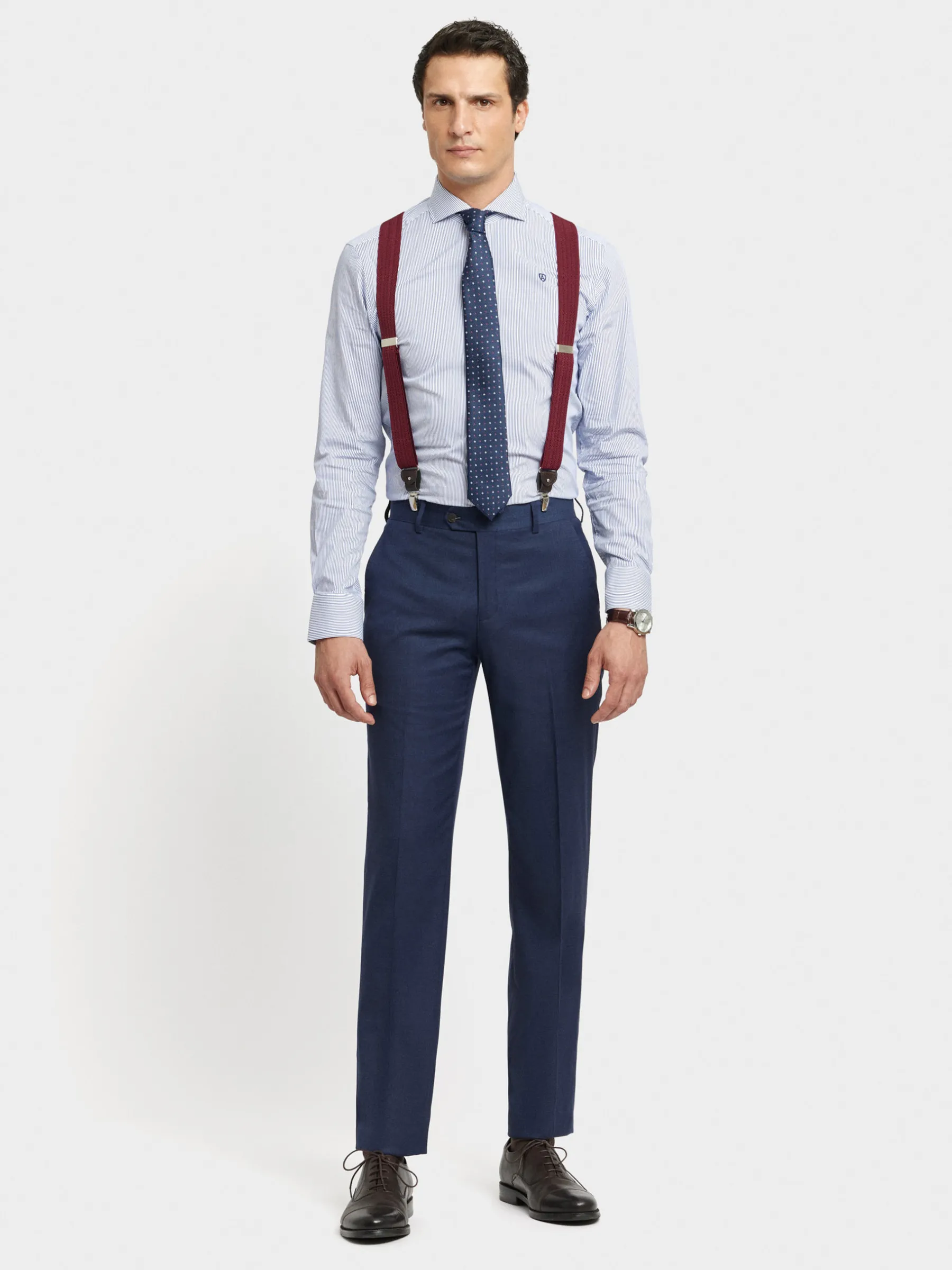 Trajes|Trajes<Alvaro Moreno PANTALON FIL A FIL CRUZADO Azul Marino