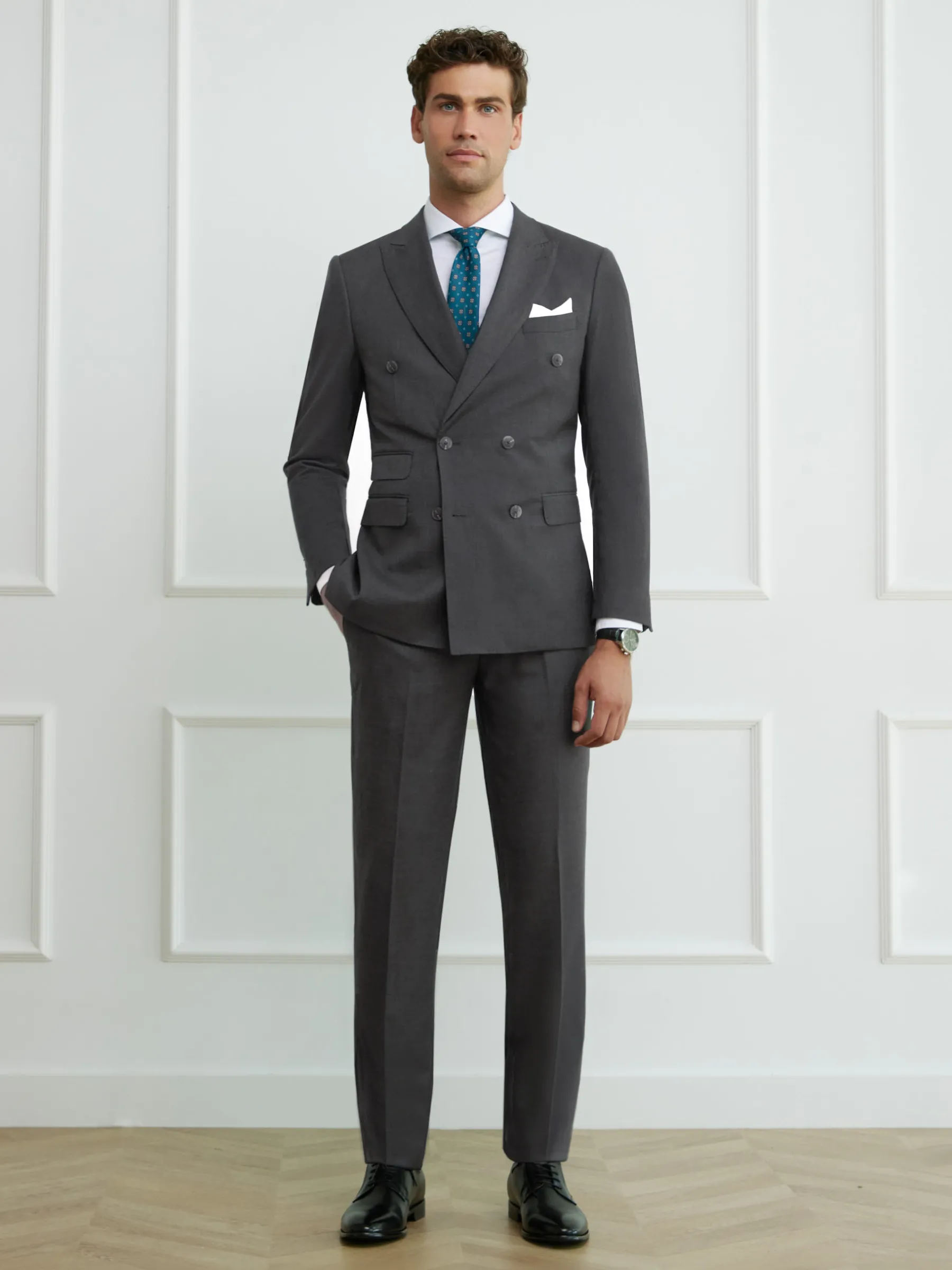 Trajes|Trajes<Alvaro Moreno PANTALON FIL A FIL CRUZADO Gris
