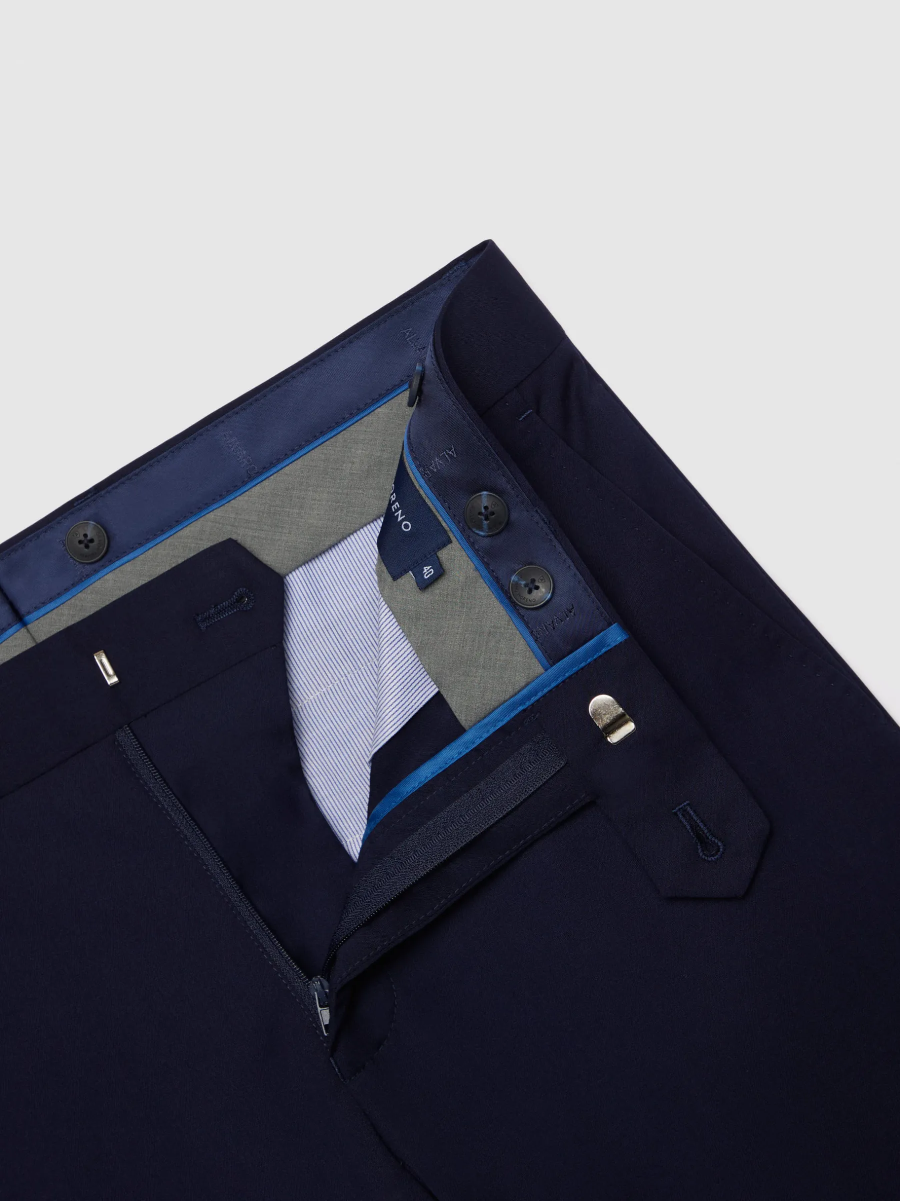 Trajes|Trajes<Alvaro Moreno PANTALON PLAIN SLIM Azul Marino