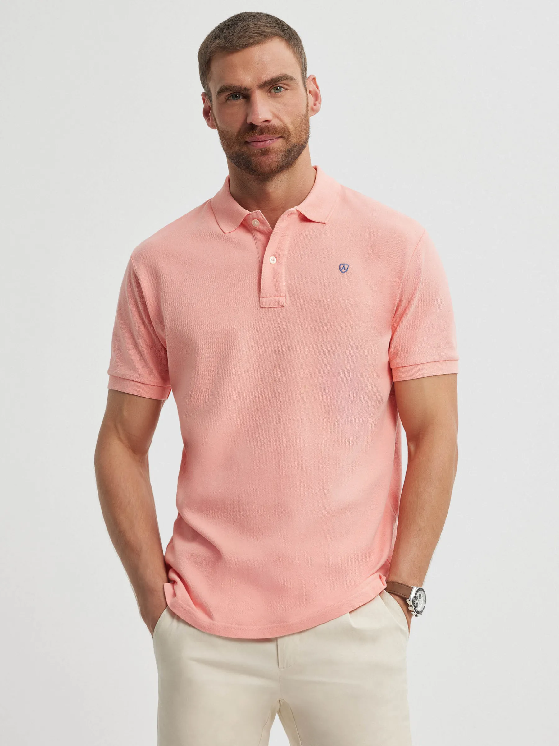 Polos Y Poleras<Alvaro Moreno POLO BASIC SALMÓN Salmón