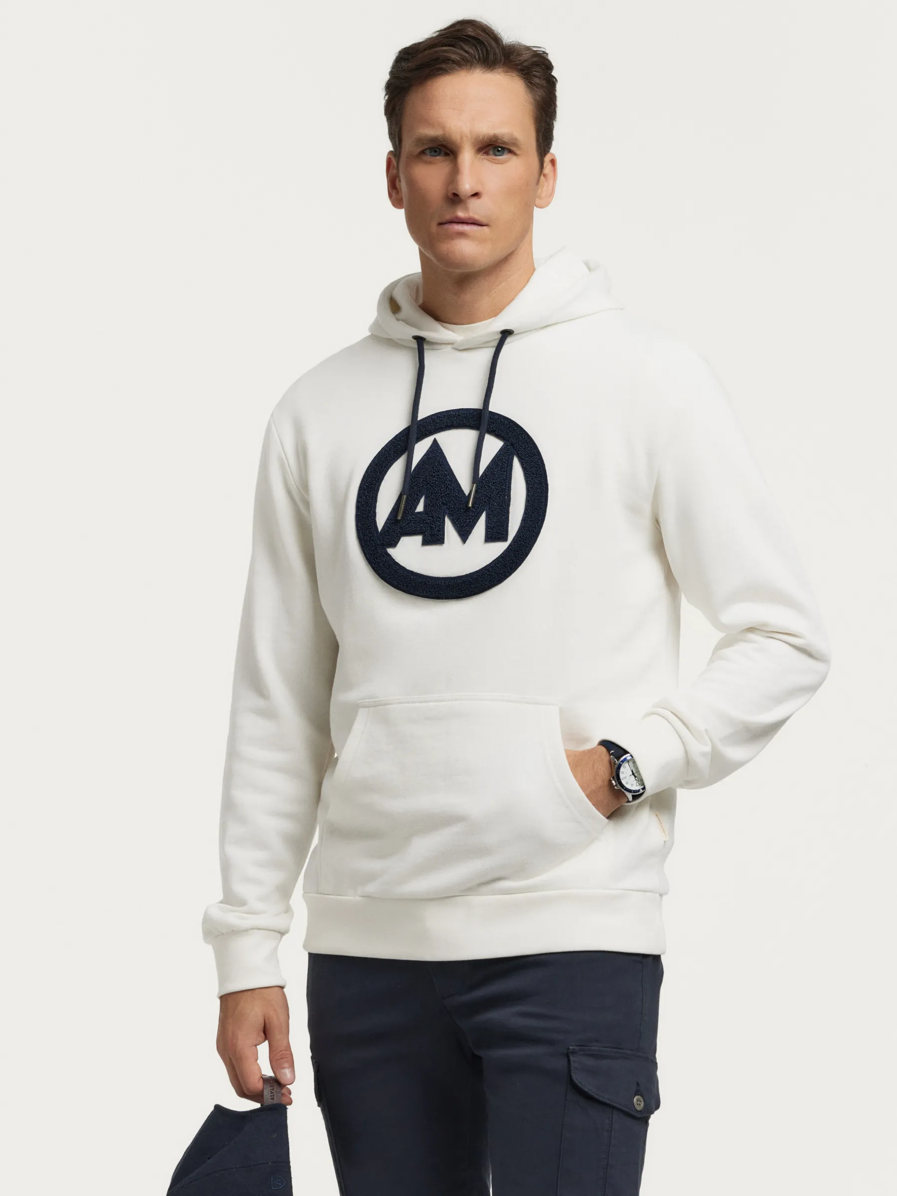 Sudaderas<Alvaro Moreno SUDADERA LOGO Blanco